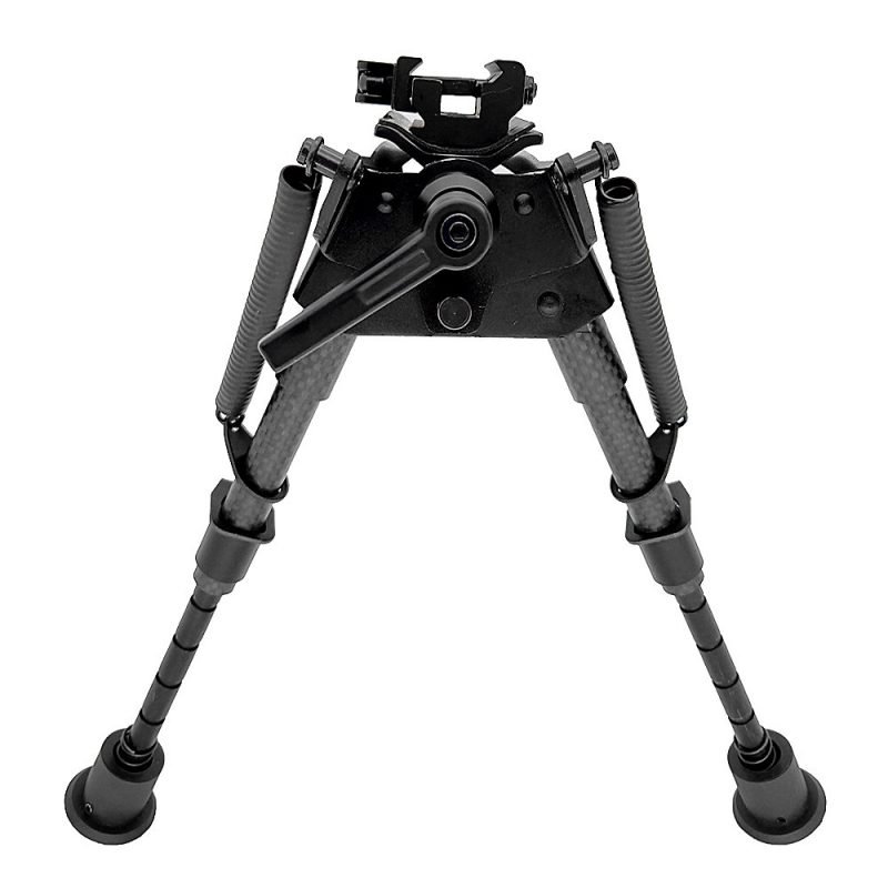 6-9 Inch Tactical Carbon Fiber Bipod QD Swivel with Podlock - BipodFactory